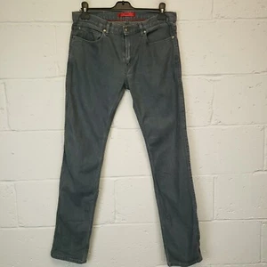 Pantalones de mezclilla Hugo Boss 708 W32 L33 ajustados elásticos tiro bajo azules para hombre - Imagen 1 de 16