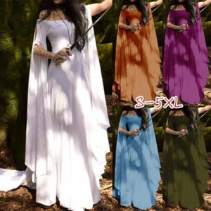 Mittelalter Renaissance Damen Schlagärmel Fantasy Fee Kleid Halloween Kostüm - Bild 1 von 12