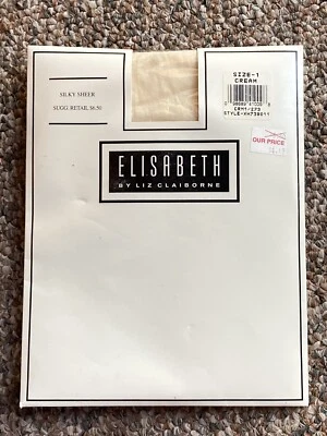 Elisabeth Liz Claiborne Size 1 Cream Silky Sheer Pantyhose Fetish (New) - Image 1 of 4
