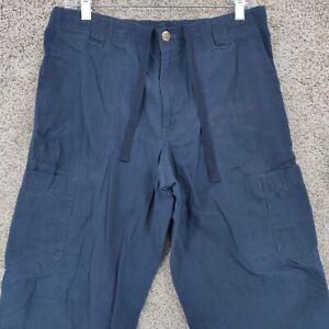 Carhartt Scrub Pants Mens Medium Regular Blue Ripstop Cargo Pockets Drawstring