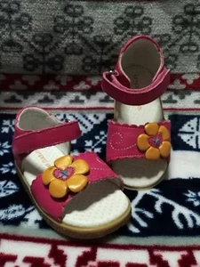 Jumping Jacks Boutique Style Girls Hot Pink Orang Leather Shoes Sz 4 Toddler EUC - Picture 1 of 8