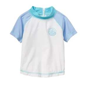 Neu mit Etikett Baby Gap Jungen Colorblock halber Reißverschluss Rashguard Schwimmen Top Gr. 0-6M, 6-12M - Bild 1 von 7