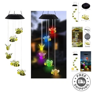 Eco-Friendly Solar Wind Chime with Colorful LED Lights for Garden Ambiance - Picture 1 of 8