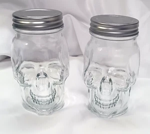 JUEGO DE 2 TARRO DE CRISTAL CALAVERA ALBAÑIL CON TAPA TAZA DE VIDRIO TAZA PLATO DE CARAMELO - Imagen 1 de 14