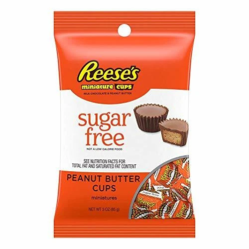 Miniaturas de xícaras de manteiga de amendoim Reese's SUGAR FREE, 3 onças [12 sacos] - Imagem 1 de 1