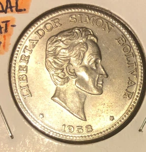 1958 COLOMBIA 50 Centavos”Medal Rotation “ Uncirculated Coin KM217 Simon Bolivar - Picture 1 of 4