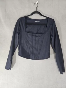 Abercrombie Fitch Y2K Soft Sweetheart Neckline Black Crop Corset Size Large  - Picture 1 of 8
