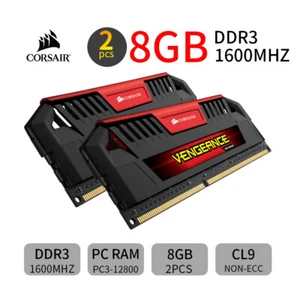 Corsair Pro 16GB 2x 8GB DDR3 1600MHz CL9 PC3-12800U PC RAM CMY16GX3M2A1600C9R AB - Picture 1 of 5