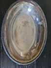 Vintage Antique Silver Plated Oval Serving Tray With Handles