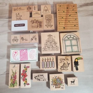 Lotto francobolli vintage in gomma montati su legno inchiostro Dinkadoo finto eroe nero arti Hampton - Foto 1 di 22