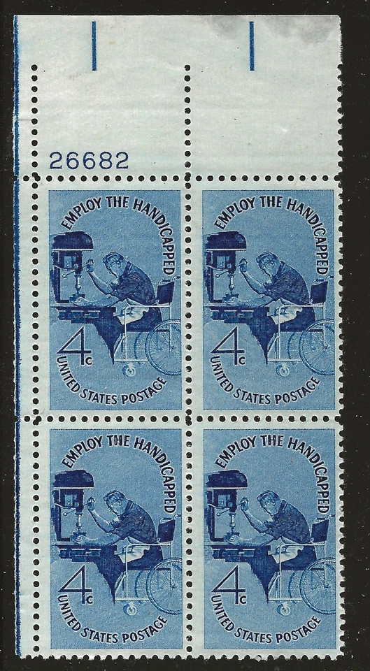 US Scott #1155, Plate Block #26682 1960 Handicap 4c FVF MNH Upper Left - Image 1 of 1