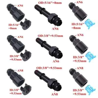 1/2X Quick Connect  6AN 8AN Male To 3/8" 5/16" Push On EFI Fitting Fuel Adapter - Imagen 1 de 4