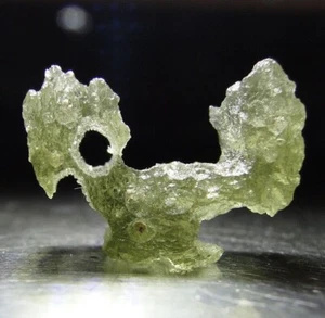Moldavite Tektite (Meteorite Impact Glass) ~ CRAZY Shape ~ Czech Republic, Chlum - Picture 1 of 4