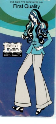 1970s Comfort Top Sheer Knee-Highs Mod Bell Bottoms Best Ever Beigetone Sz 5-11 - Image 1 of 3