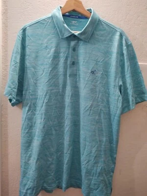 Polo Attack Life By Greg Norman para hombre 5 rayas de hierro verde azulado talla L Foto 1 de 4
