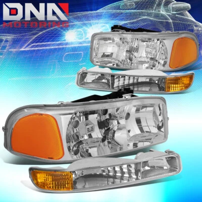 PARA 99-06 GMC GMT800 SIERRA CROMO/ÁMBAR LADO GIRO ESQUINA FARO + LUZ PARACHOQUES Foto 1 de 4