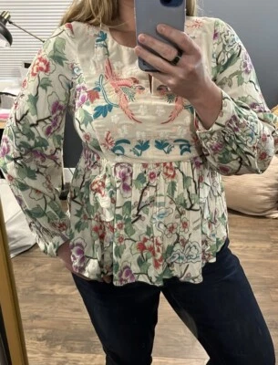 Blusa con volantes Hale Bob Funky Bird  Foto 1 de 4