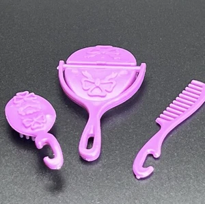 Mattel Magic Curl Barbie bambola 1981 pezzi di ricambio: specchio, pennello e pettine set - Foto 1 di 3