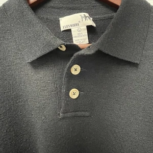 I Levrieri 100% Merino Wool Polo Sweater Made in Italy Black Mens L. Z1 - Picture 1 of 4