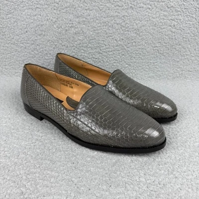Мокасины мужские Giorgio Brutini 10 туфель серые натуральная змеиная кожа без шнуровки винтажные 1 - Изображение 1 из 4