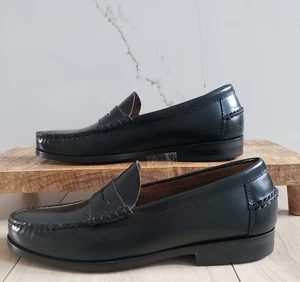 Florsheim Mocasines Para Hombres 8 Cuero Negro Berkley Sin usar, en caja, Puntera Penny Zapatos de Vestir Clásicos - Imagen 1 de 8