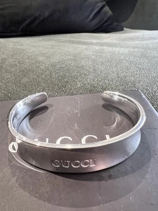 Gucci Style Cuff Bracelet Sterling Silver 925 In Box - Picture 1 of 5