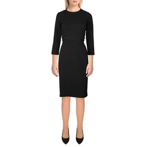 London Times Womens Black Panel Sheath Dress 4 BHFO 6196 - Picture 1 of 1