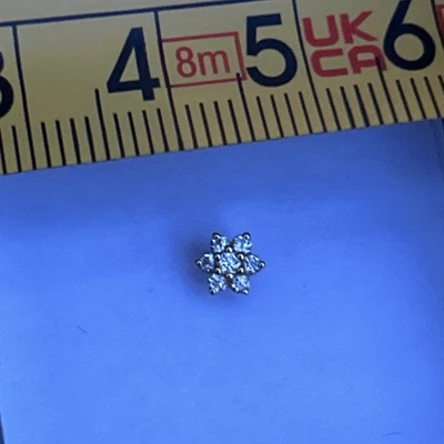 Maria Tash Single 5.5mm Diamond Flower Threaded Stud Earring Gold - Image 1 of 4