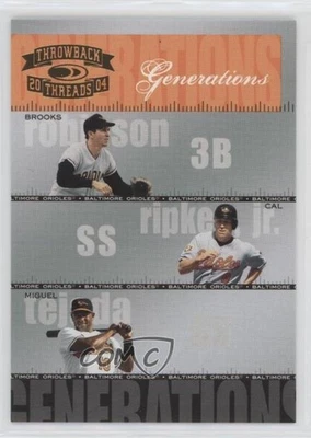 2004 Donruss Throwback Threads Generations /1500 Cal Ripken Jr Miguel Tejada HOF - Изображение 1 из 2