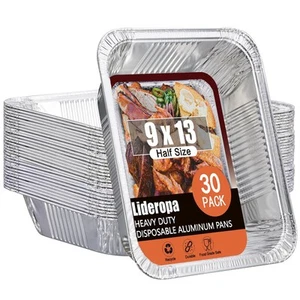 Half Size Aluminum Pans - 30 Pack 9x13 Inch Aluminum Foil Pans, Heavy Duty Di... - Picture 1 of 7