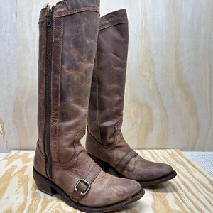 Independent Boot Company Brown Distressed Leather Women’s Boots Size 7 - Picture 1 of 10