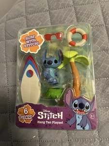 Disney Lilo & Stitch - Stitch Hang Ten Playset 6 Piece Mini Playset New. - Picture 1 of 1
