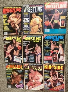 9 Magazine Lot Vintage Wrestling Szene und diverse Magazine 1980er NWA WWF AW WCCW - Bild 1 von 10
