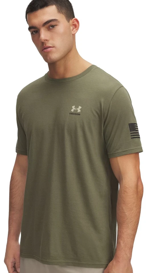 Under Armour Freedom Flag T-Shirt - Marine OD Green / Desert Sand - New - Image 1 of 1