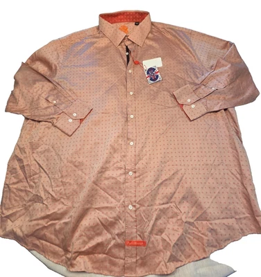 英国洗衣刺绣猖獗狮子纽扣衬衫男式橙色 20 34/35 全新 — 第 1/4 张图片