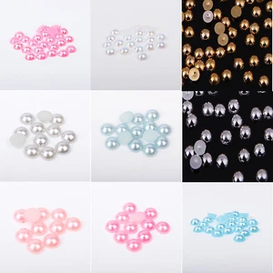 Pack Flatback Half Pearls 2-12mm in 20 Colours Craft Card Making Embellishment - Picture 1 of 21