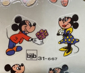 Vintage Mickey and Minnie Mouse Aufkleberblatt - Bild 1 von 2