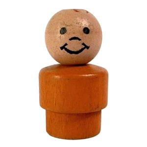 Vintage Little People Wooden Orange Boy Figure Fisher Price - Picture 1 of 4
