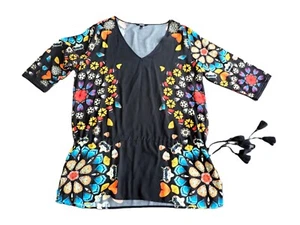 💜Desigual Sommer Tunika*Beach Kleid schwarz bunt Gr. XXL*46 💜NEU - Bild 1 von 7