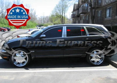 Ajuste: 2004-2008 Chrysler Pacifica 6 piezas poste de pilar cubierta de puerta de acero inoxidable Foto 1 de 2