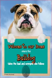 ENGLISH BULLDOG dog lead holder sign BULLDOGS Welcome to our Home sign dogs sign - Picture 1 of 1