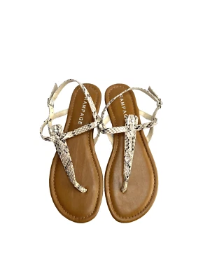Rampage Relay Snakeskin Print Thong Sandals Women Size 8.5 - Imagem 1 de 4