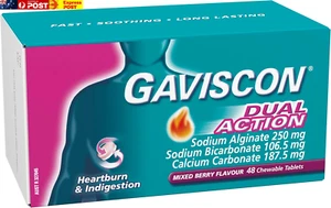 Dual Action Chewable Tablets Heartburn and Indigestion Relief Mixed Berry 48 Pac - Picture 1 of 10