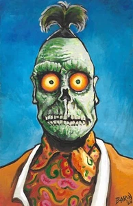 Bob...Schrumpfkopf aus Beetlejuice......original Acrylfarbe Illustration - Bild 1 von 3