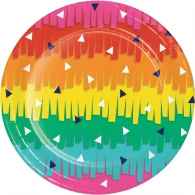 CREATIVE CONVERTING Fiesta Fun 7 Inch Paper Plates Cinco De Mayo Party Supplies Decorations