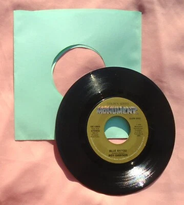 Roy Orbison 45  "Blue Bayou" 1976  "Mean Woman Blues" - Good  Condition - Image 1 of 3