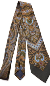 Cravatta cravatta uomo Edsor Kronen Paisley multicolore marrone oro 56" - Foto 1 di 3
