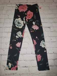 Leggings neri floreali da bambina Old Navy nuovi senza etichette taglie XS, S, M, L, XL - Foto 1 di 2