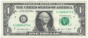 1969 Year April 6th Birthday Note Fancy Serial Number One Dollar Bill 4/6/1969 - Picture 1 of 2