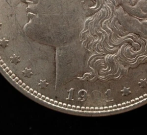 KAPPYSCOINS G9609 1921 ERROR GREASE FILLED DATE MORGAN SILVER DOLLAR - Picture 1 of 3